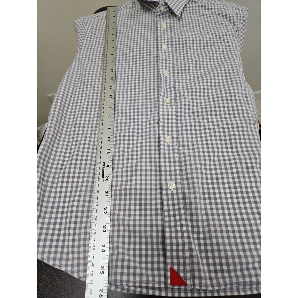 UNTUCKit Shirt Mens Med  Gingham Check Casual Button Spread Slim Fit
